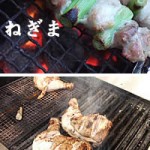 七輪で焼き鳥